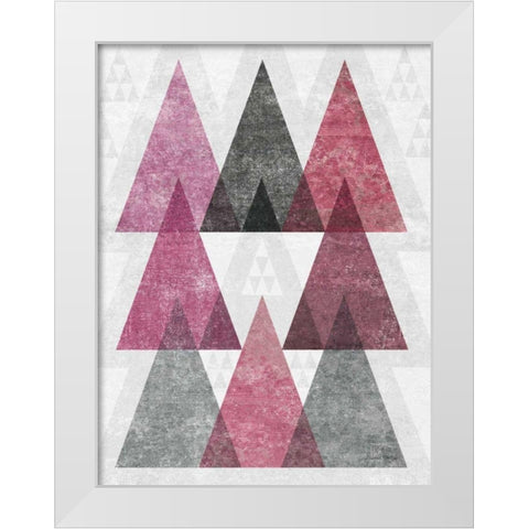 Mod Triangles IV Soft Pink White Modern Wood Framed Art Print by Mullan, Michael