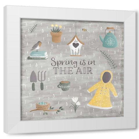 Smitten With Spring I White Modern Wood Framed Art Print by Marshall, Laura