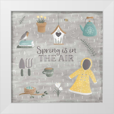Smitten With Spring I White Modern Wood Framed Art Print by Marshall, Laura