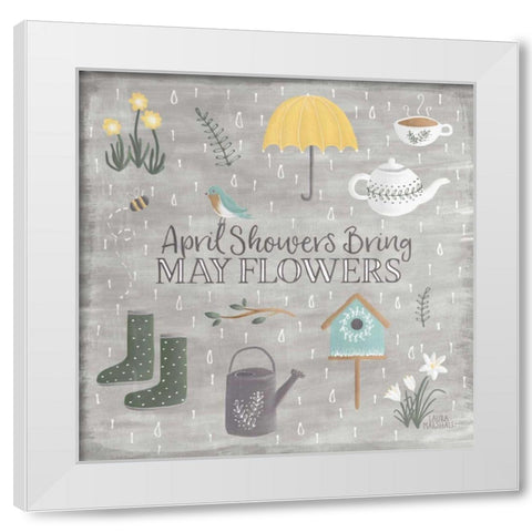 Smitten With Spring II White Modern Wood Framed Art Print by Marshall, Laura