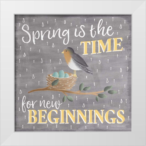 Smitten With Spring V White Modern Wood Framed Art Print by Marshall, Laura
