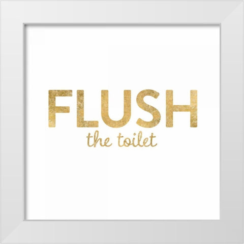 Bathroom Etiquette II White Modern Wood Framed Art Print by Wild Apple Portfolio