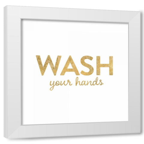 Bathroom Etiquette IV White Modern Wood Framed Art Print by Wild Apple Portfolio