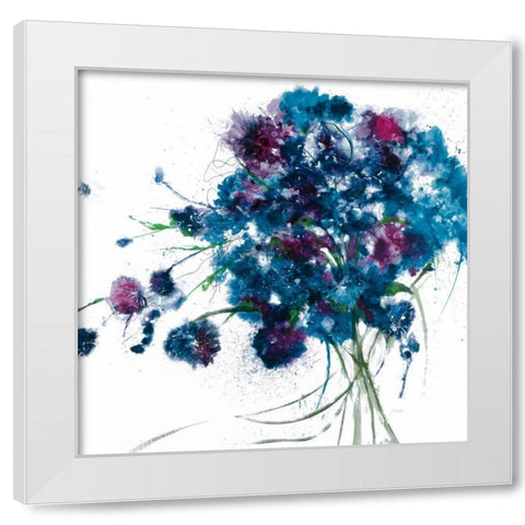 Blue Bouquet Crop White Modern Wood Framed Art Print by Griggs, Jan
