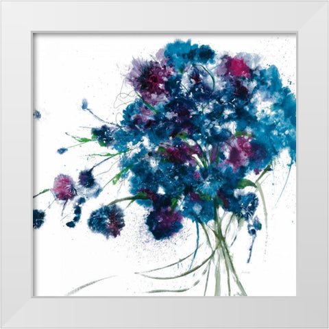 Blue Bouquet Crop White Modern Wood Framed Art Print by Griggs, Jan