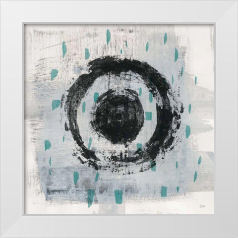 Zen Circle II Crop with Teal White Modern Wood Framed Art Print by Averinos, Melissa