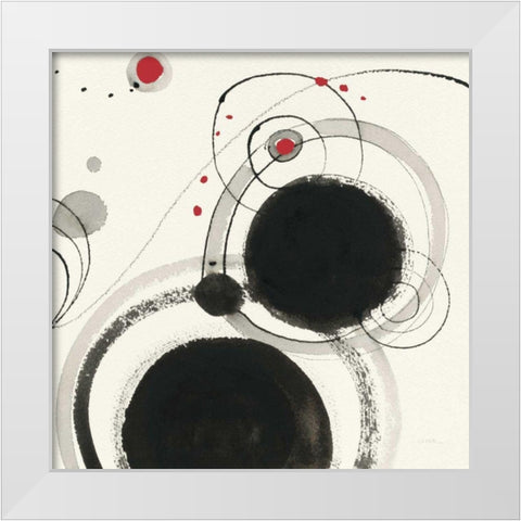 Planetary III with Red White Modern Wood Framed Art Print by Novak, Shirley