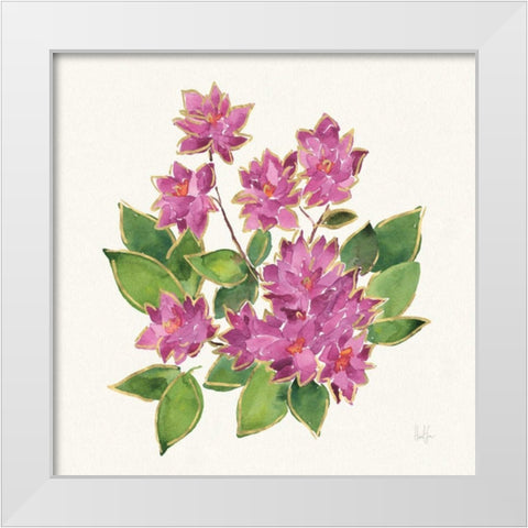 Tropical Fun Flowers IV with Gold White Modern Wood Framed Art Print by Sussman, Harriet