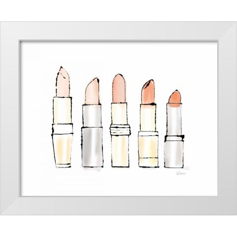 Beauty and Sass Pink II White Modern Wood Framed Art Print by Schlabach, Sue