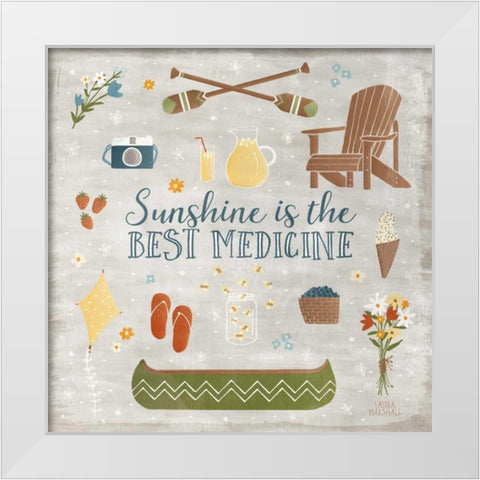 Summer Sunshine II White Modern Wood Framed Art Print by Marshall, Laura