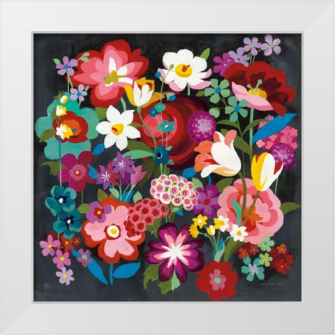 Alpine Florals White Modern Wood Framed Art Print by Nai, Danhui