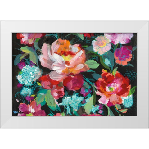 Bright Floral Medley Crop White Modern Wood Framed Art Print by Nai, Danhui