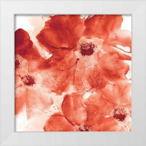 Seashell Cosmos I Red and Orange White Modern Wood Framed Art Print by Paschke, Chris