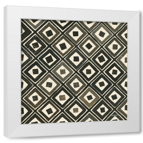 Diagonal Squares Light White Modern Wood Framed Art Print by Lovell, Kathrine