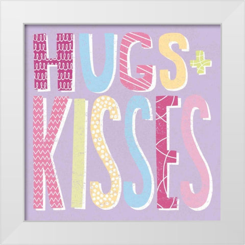 Words of Love I White Modern Wood Framed Art Print by Hershey, Moira