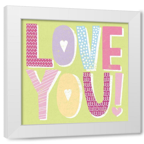 Words of Love II White Modern Wood Framed Art Print by Hershey, Moira
