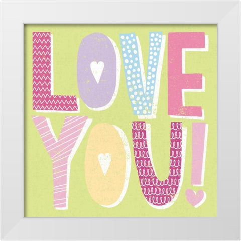 Words of Love II White Modern Wood Framed Art Print by Hershey, Moira