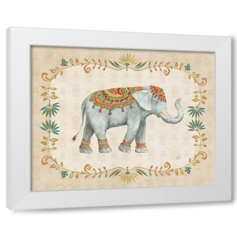 Elephant Walk II White Modern Wood Framed Art Print by Brissonnet, Daphne