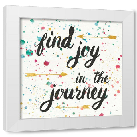 Think Happy I White Modern Wood Framed Art Print by Aiken, Jess