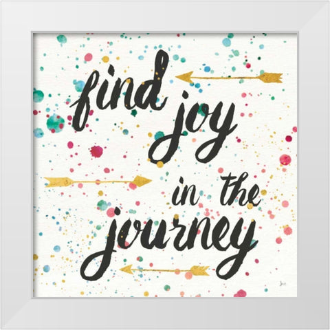 Think Happy I White Modern Wood Framed Art Print by Aiken, Jess