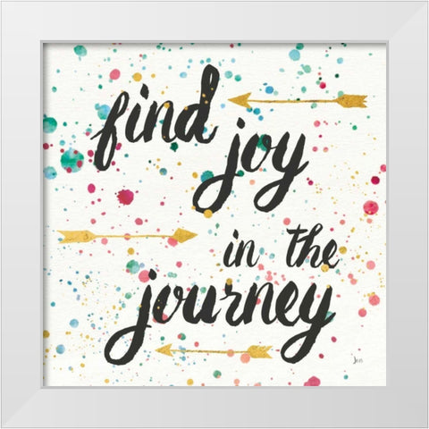 Think Happy I White Modern Wood Framed Art Print by Aiken, Jess