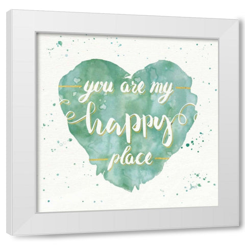 Happy Hearts II White Modern Wood Framed Art Print by Aiken, Jess
