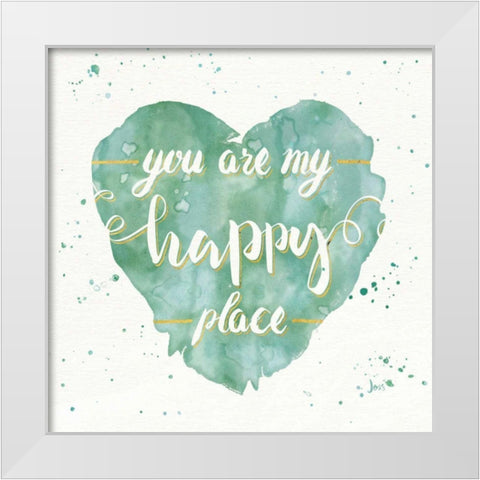 Happy Hearts II White Modern Wood Framed Art Print by Aiken, Jess