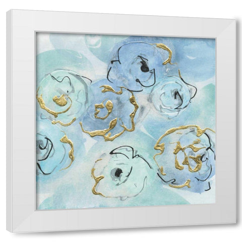 Gold Edged Teal II White Modern Wood Framed Art Print by Paschke, Chris