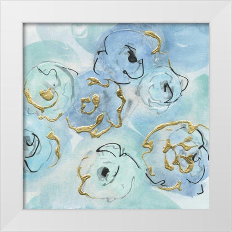 Gold Edged Teal II White Modern Wood Framed Art Print by Paschke, Chris