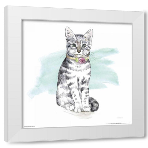 Fancy Cats I Watercolor White Modern Wood Framed Art Print by Grove, Beth