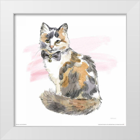 Fancy Cats II Watercolor White Modern Wood Framed Art Print by Grove, Beth