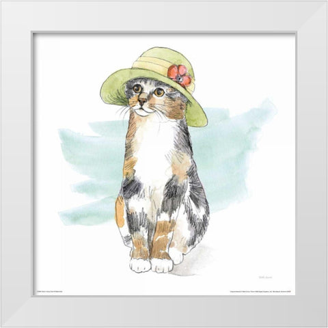Fancy Cats III Watercolor White Modern Wood Framed Art Print by Grove, Beth