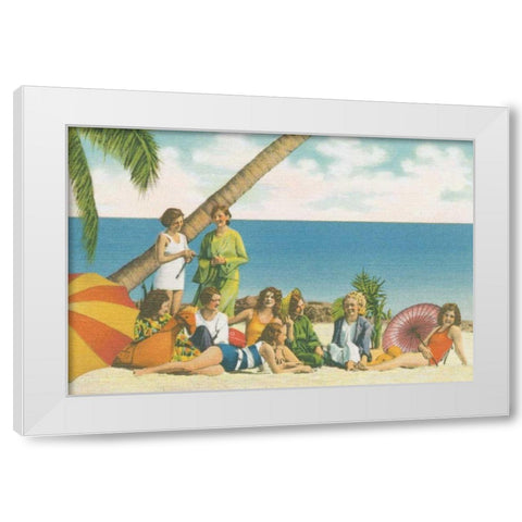Beauty and the Beach Bright White Modern Wood Framed Art Print by Wild Apple Portfolio