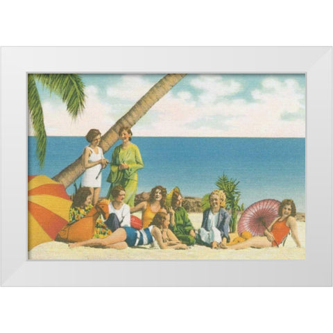 Beauty and the Beach Bright White Modern Wood Framed Art Print by Wild Apple Portfolio
