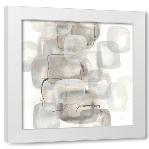 Neutral Stacking I White White Modern Wood Framed Art Print by Paschke, Chris