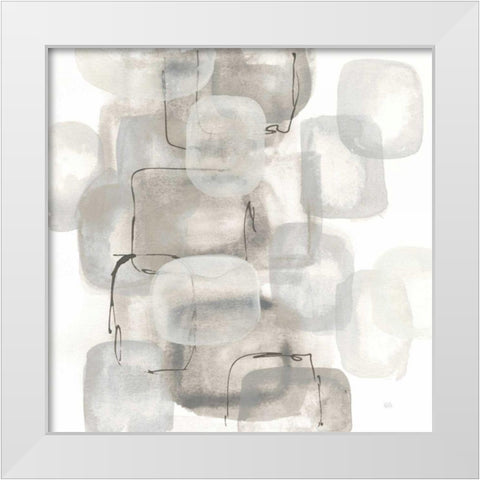 Neutral Stacking I White White Modern Wood Framed Art Print by Paschke, Chris