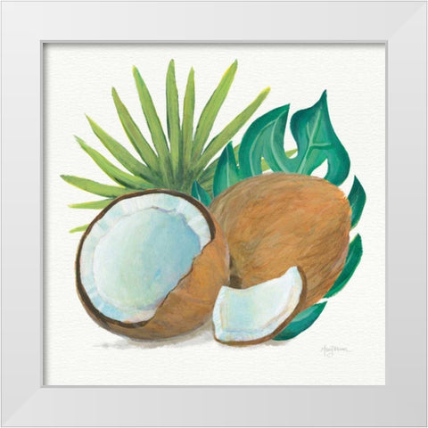 Coconut Palm V White Modern Wood Framed Art Print by Urban, Mary