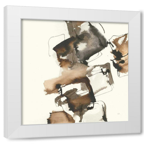 Stacked I White Modern Wood Framed Art Print by Paschke, Chris