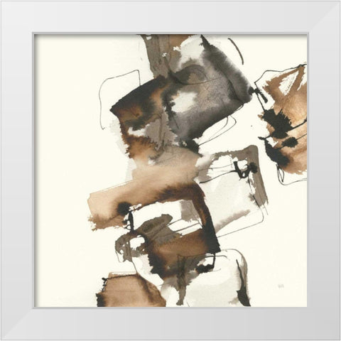 Stacked I White Modern Wood Framed Art Print by Paschke, Chris