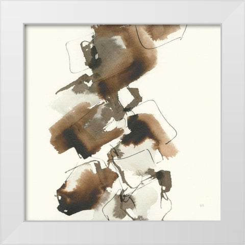 Stacked II White Modern Wood Framed Art Print by Paschke, Chris