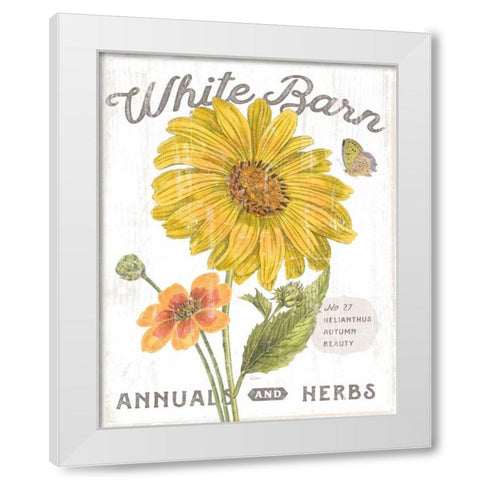 White Barn Flowers I White Modern Wood Framed Art Print by Schlabach, Sue