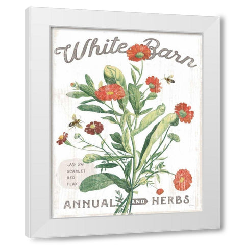 White Barn Flowers IV White Modern Wood Framed Art Print by Schlabach, Sue