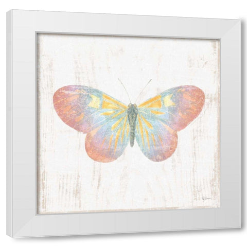 White Barn Butterflies I White Modern Wood Framed Art Print by Schlabach, Sue