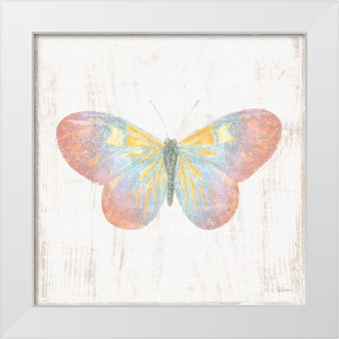 White Barn Butterflies I White Modern Wood Framed Art Print by Schlabach, Sue