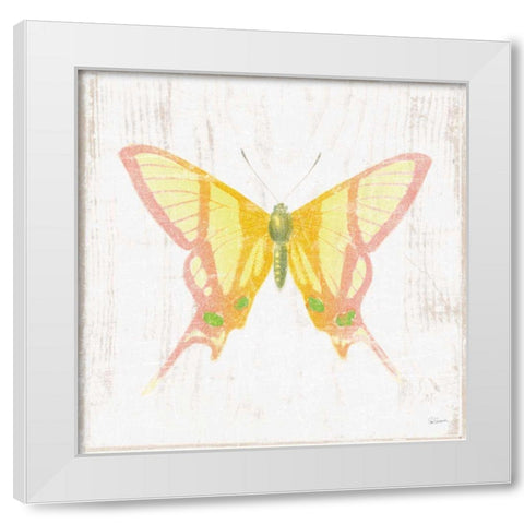 White Barn Butterflies IV White Modern Wood Framed Art Print by Schlabach, Sue