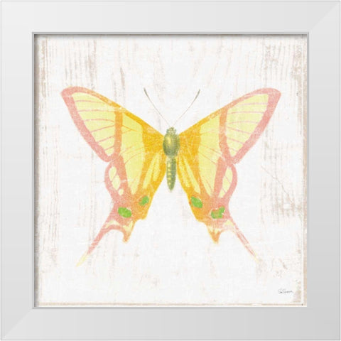 White Barn Butterflies IV White Modern Wood Framed Art Print by Schlabach, Sue