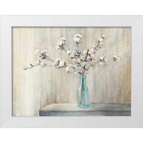Cotton Bouquet White Modern Wood Framed Art Print by Purinton, Julia