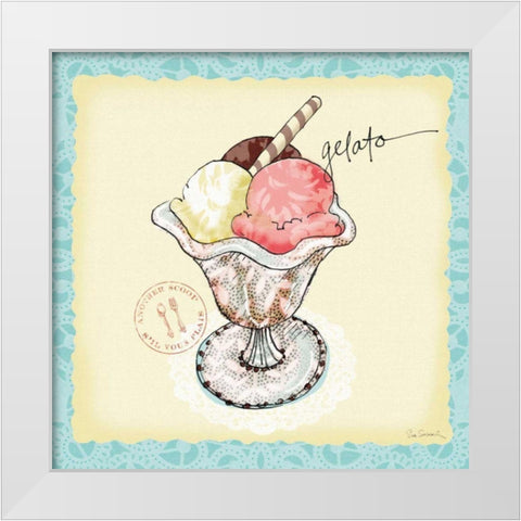 Dessert Please III White Modern Wood Framed Art Print by Schlabach, Sue