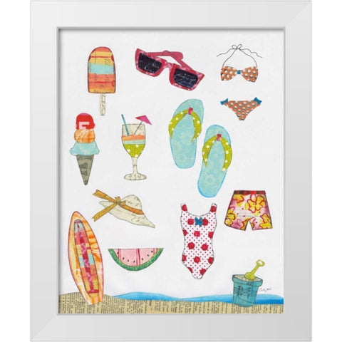 At the Beach II v2 White Modern Wood Framed Art Print by Prahl, Courtney