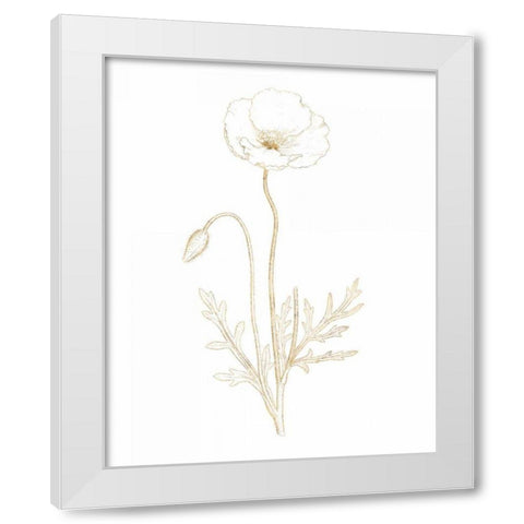 Gilded Botanical I White Modern Wood Framed Art Print by Wild Apple Portfolio